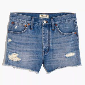 NWT Size 29 Madewell Relaxed Denim Shorts in Homecrest Wash: Ripped Edition